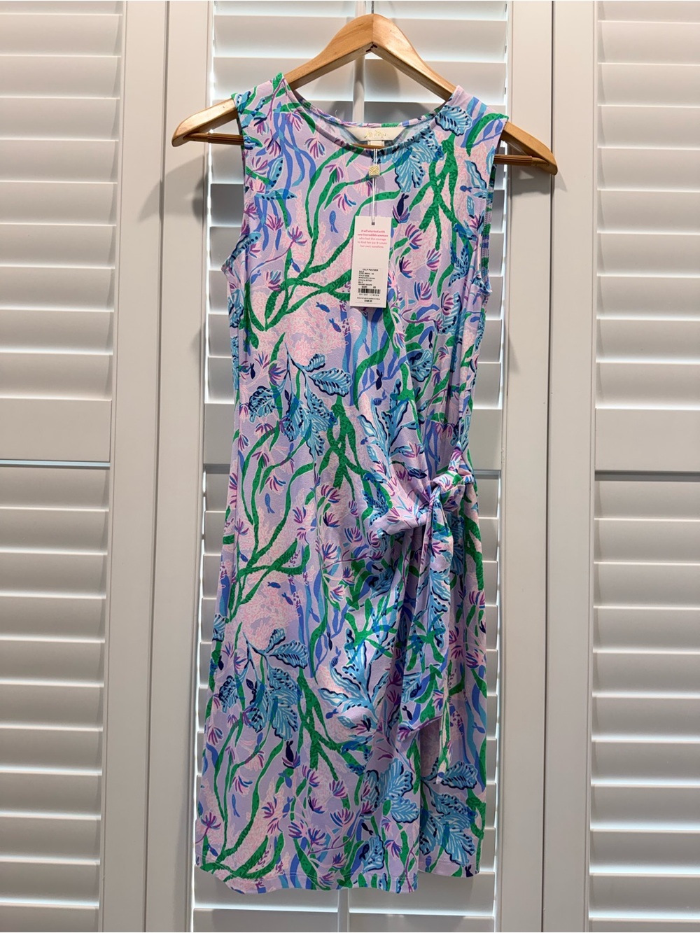 NWT Lilly Pulitzer Sleeveless Tie-Waist Dress in Seacrest Escape print.